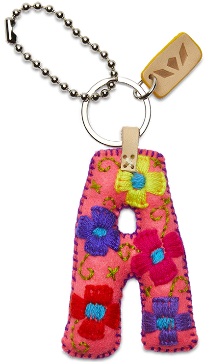 Consuela Bag Charm - Pink Felt Alphabet