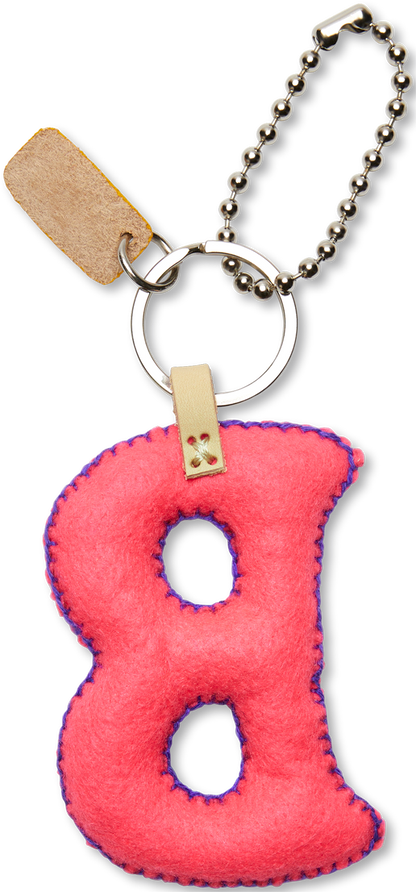 Consuela Bag Charm - Pink Felt Alphabet