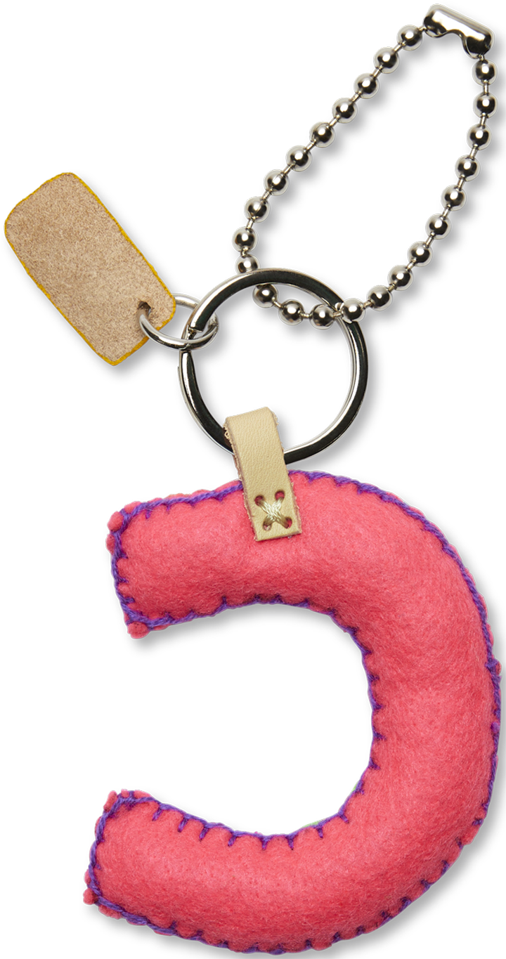 Consuela Bag Charm - Pink Felt Alphabet