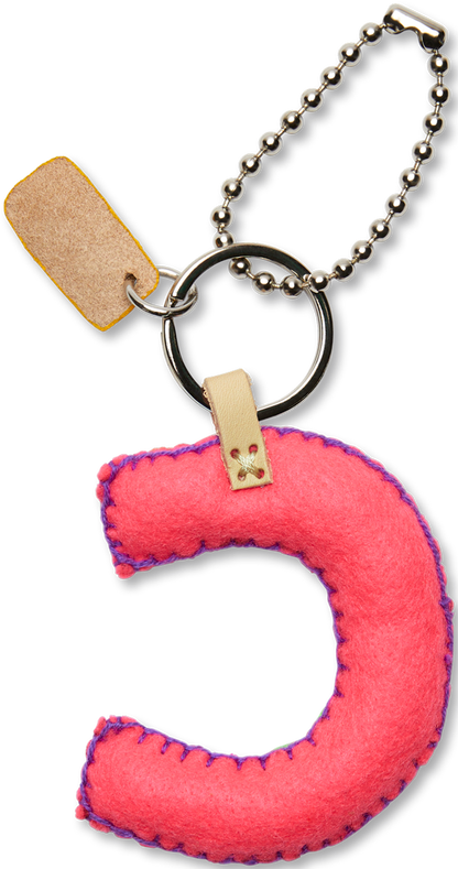 Consuela Bag Charm - Pink Felt Alphabet
