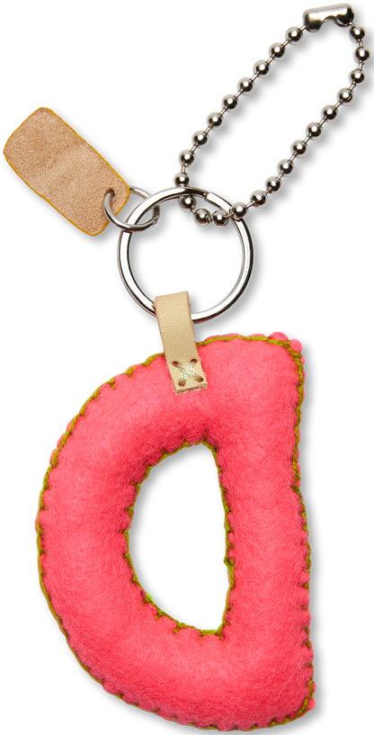 Consuela Bag Charm - Pink Felt Alphabet