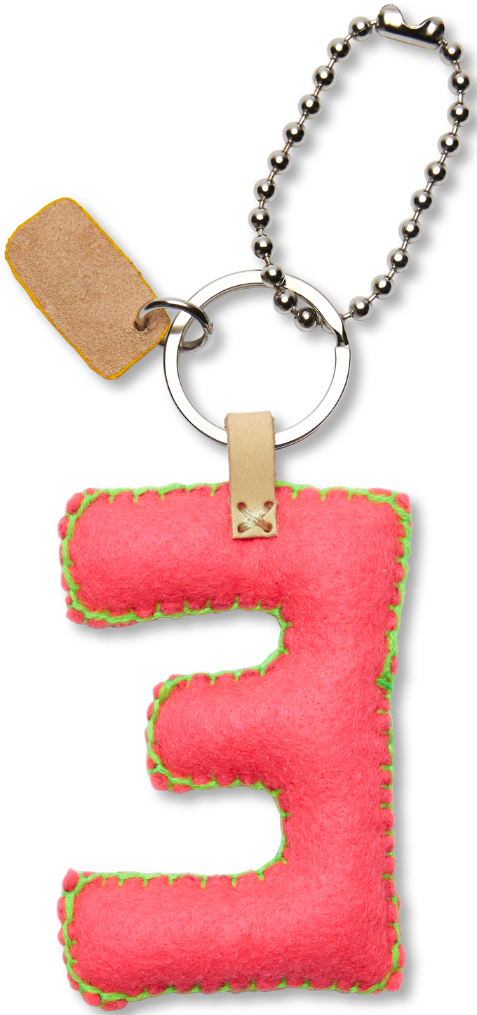 Consuela Bag Charm - Pink Felt Alphabet
