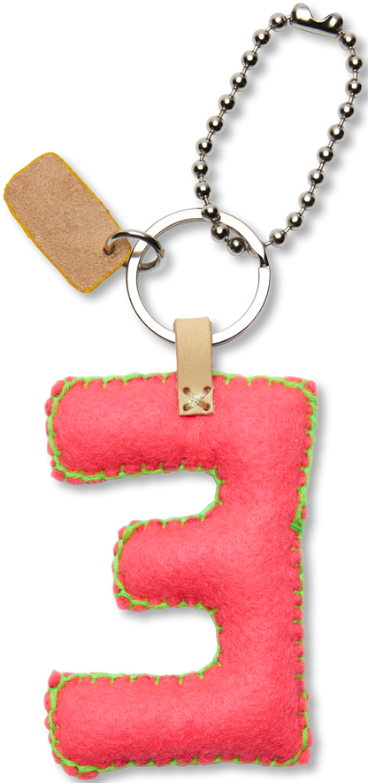 Consuela Bag Charm - Pink Felt Alphabet