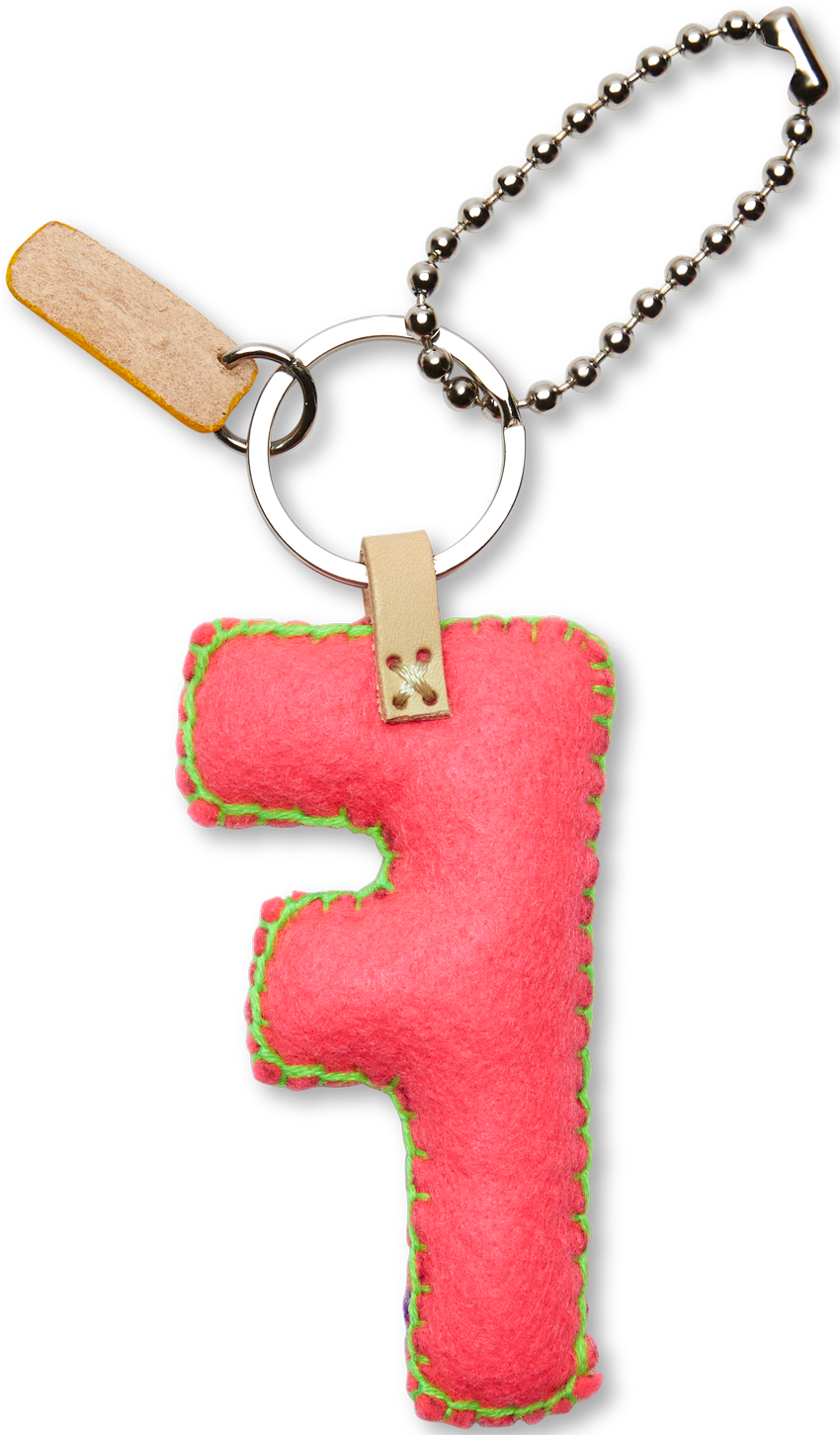 Consuela Bag Charm - Pink Felt Alphabet