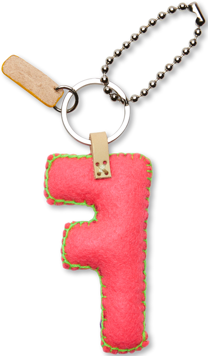 Consuela Bag Charm - Pink Felt Alphabet