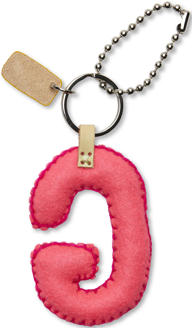 Consuela Bag Charm - Pink Felt Alphabet