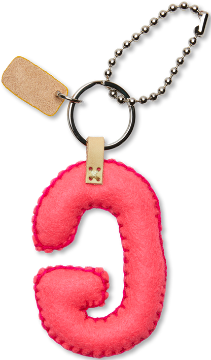 Consuela Bag Charm - Pink Felt Alphabet