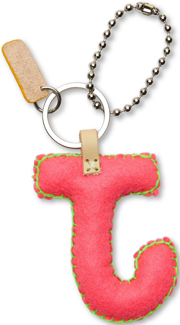Consuela Bag Charm - Pink Felt Alphabet