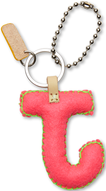 Consuela Bag Charm - Pink Felt Alphabet