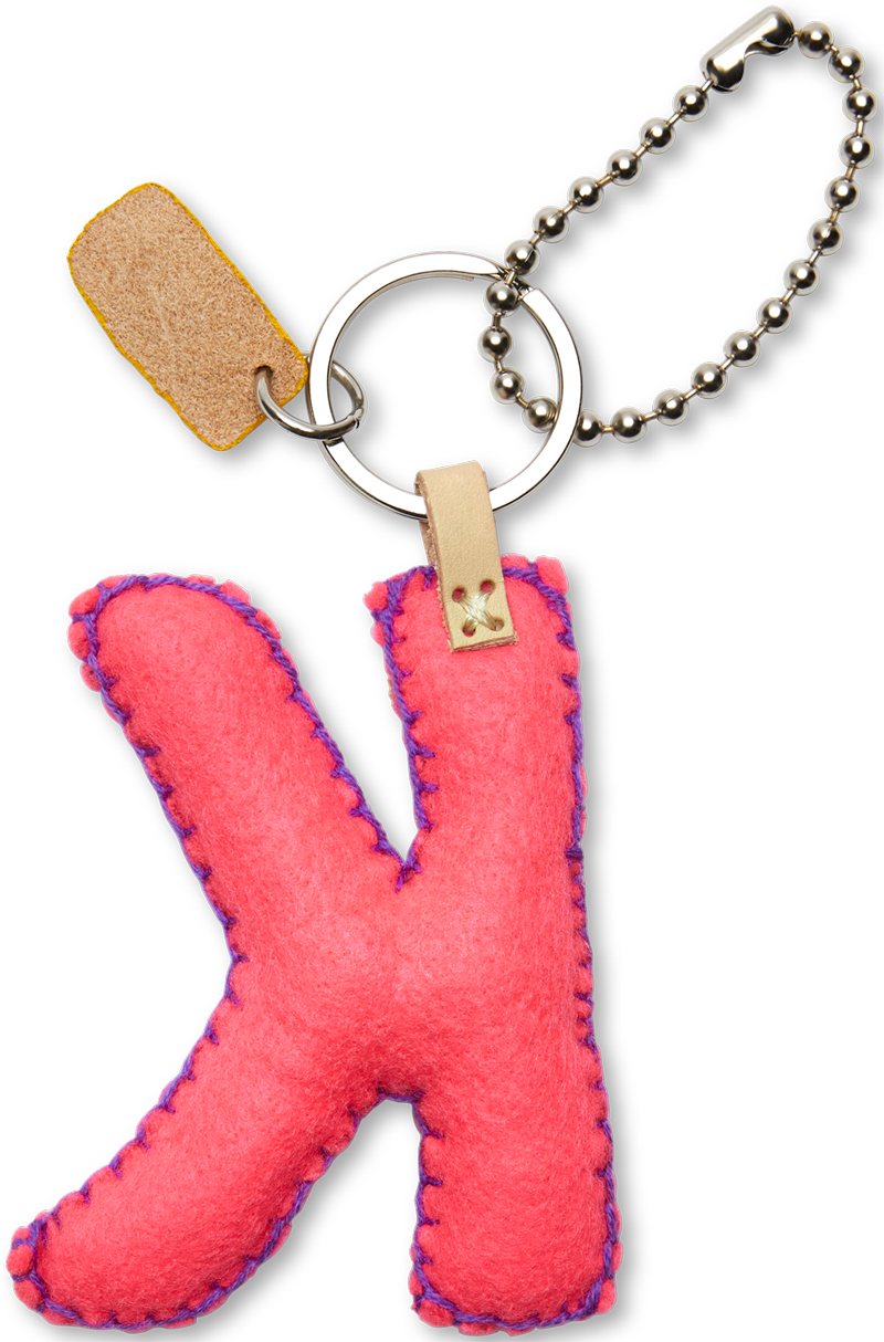 Consuela Bag Charm - Pink Felt Alphabet