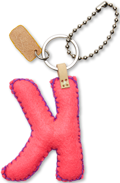 Consuela Bag Charm - Pink Felt Alphabet