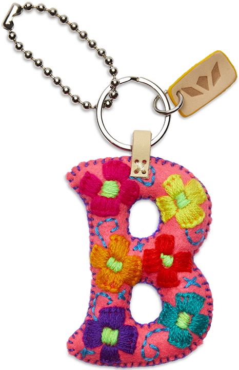 Consuela Bag Charm - Pink Felt Alphabet