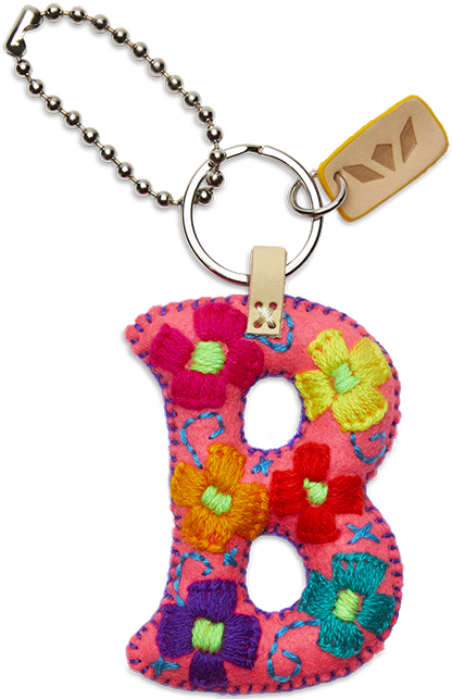Consuela Bag Charm - Pink Felt Alphabet