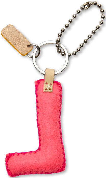 Consuela Bag Charm - Pink Felt Alphabet