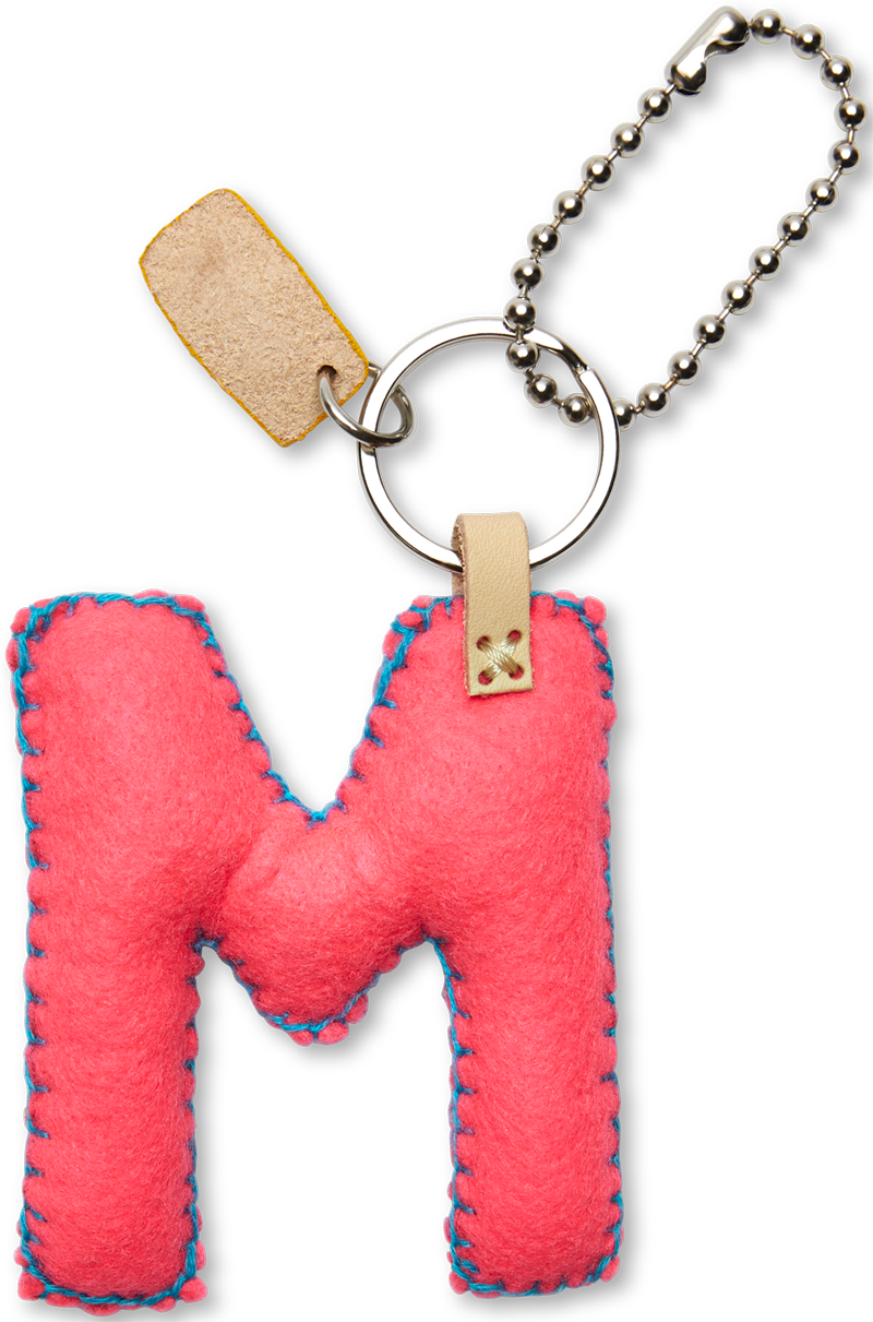 Consuela Bag Charm - Pink Felt Alphabet
