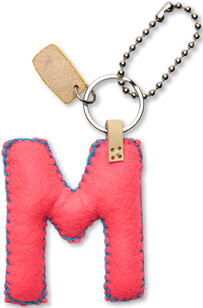 Consuela Bag Charm - Pink Felt Alphabet
