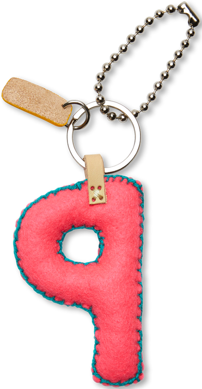 Consuela Bag Charm - Pink Felt Alphabet