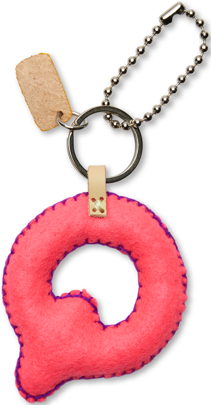 Consuela Bag Charm - Pink Felt Alphabet