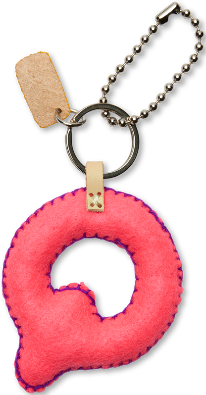 Consuela Bag Charm - Pink Felt Alphabet