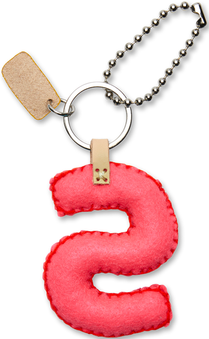 Consuela Bag Charm - Pink Felt Alphabet