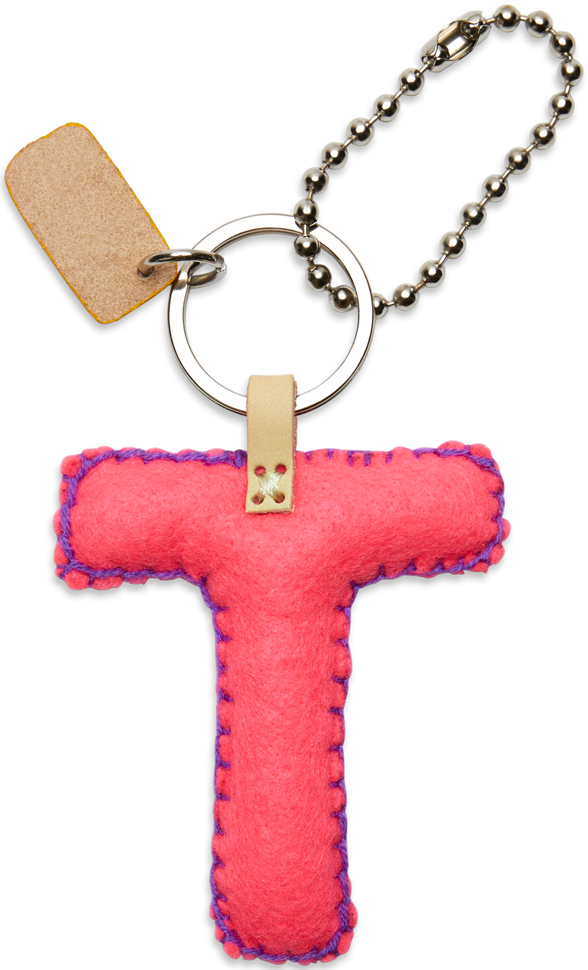Consuela Bag Charm - Pink Felt Alphabet