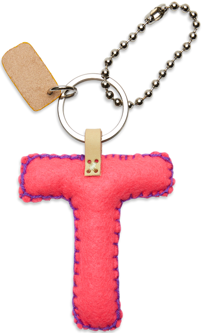 Consuela Bag Charm - Pink Felt Alphabet