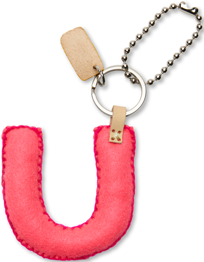 Consuela Bag Charm - Pink Felt Alphabet
