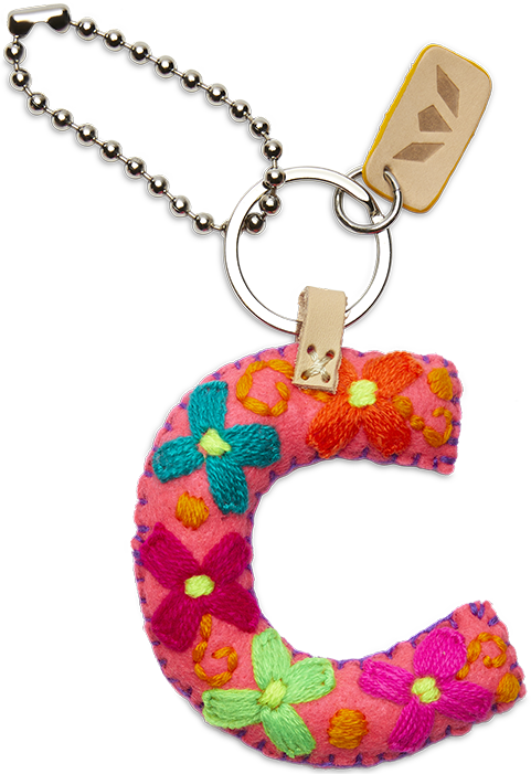 Consuela Bag Charm - Pink Felt Alphabet