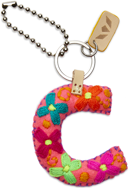 Consuela Bag Charm - Pink Felt Alphabet