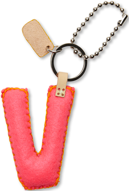 Consuela Bag Charm - Pink Felt Alphabet