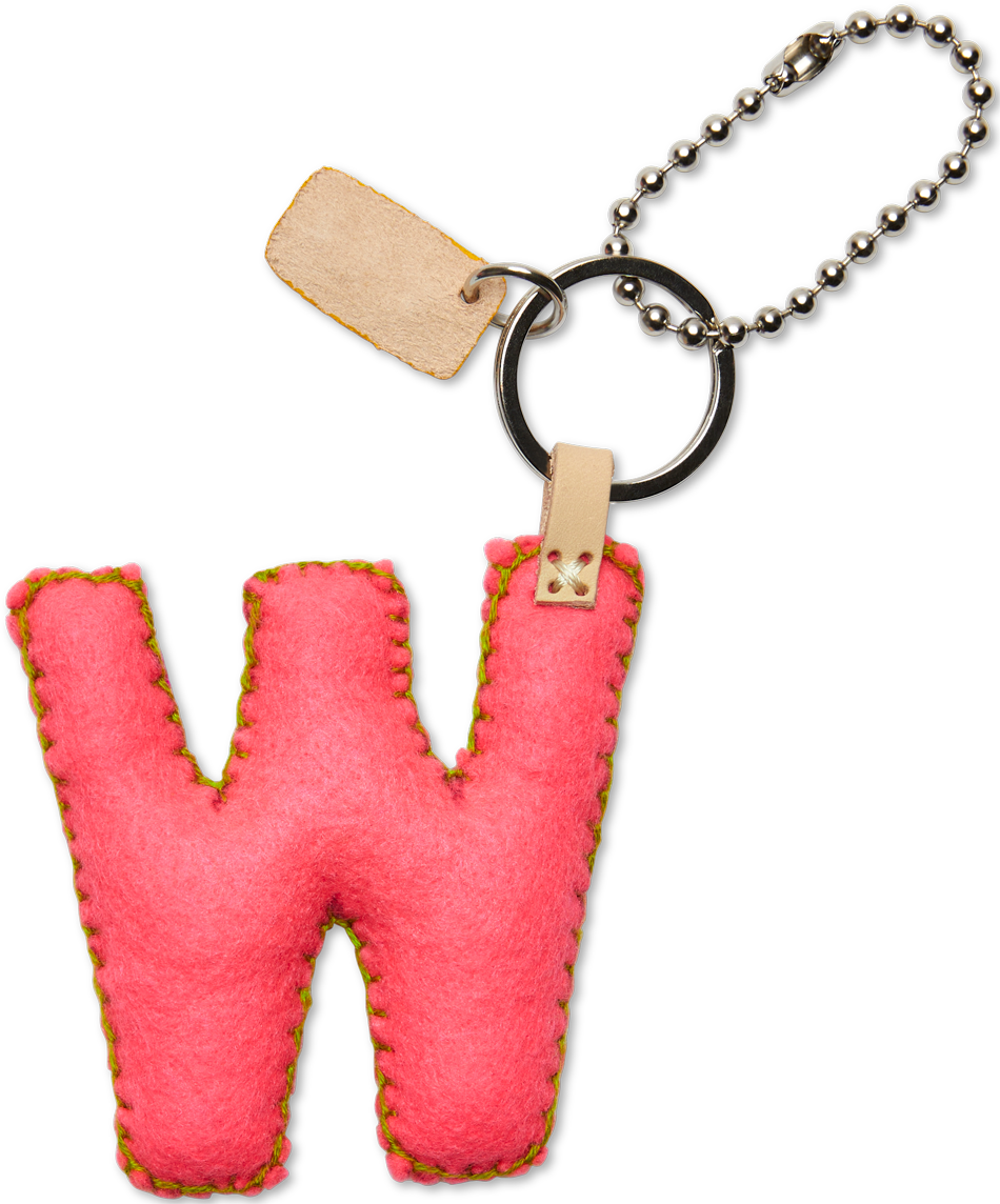 Consuela Bag Charm - Pink Felt Alphabet