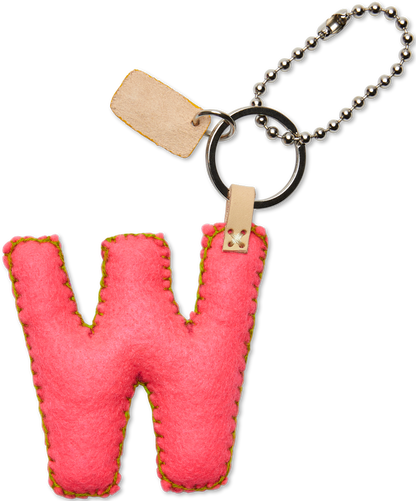 Consuela Bag Charm - Pink Felt Alphabet
