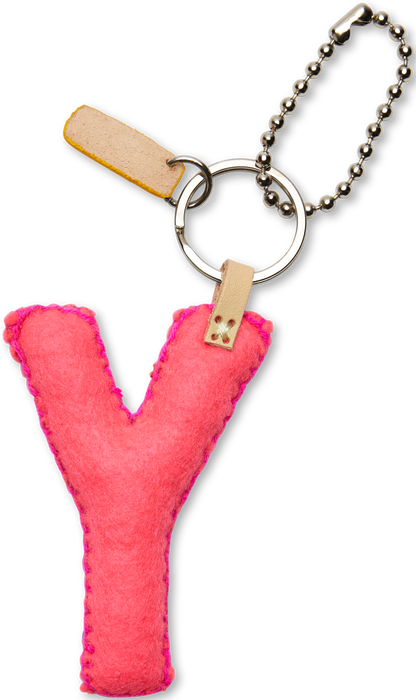 Consuela Bag Charm - Pink Felt Alphabet
