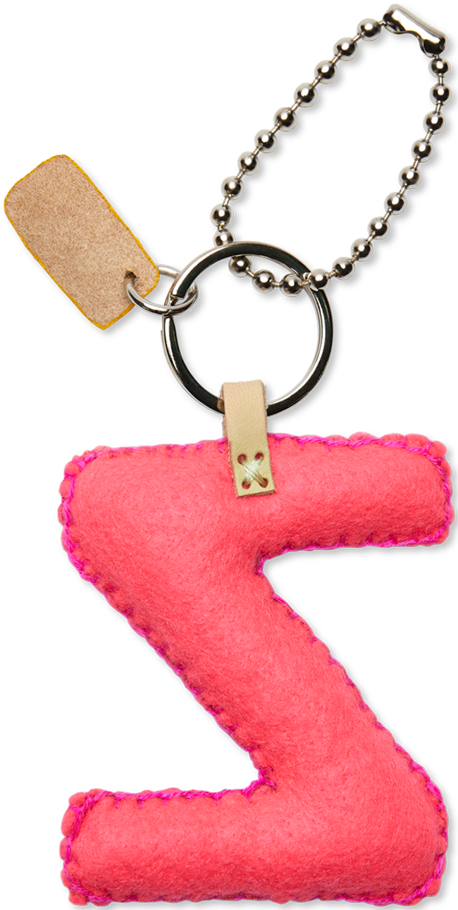 Consuela Bag Charm - Pink Felt Alphabet