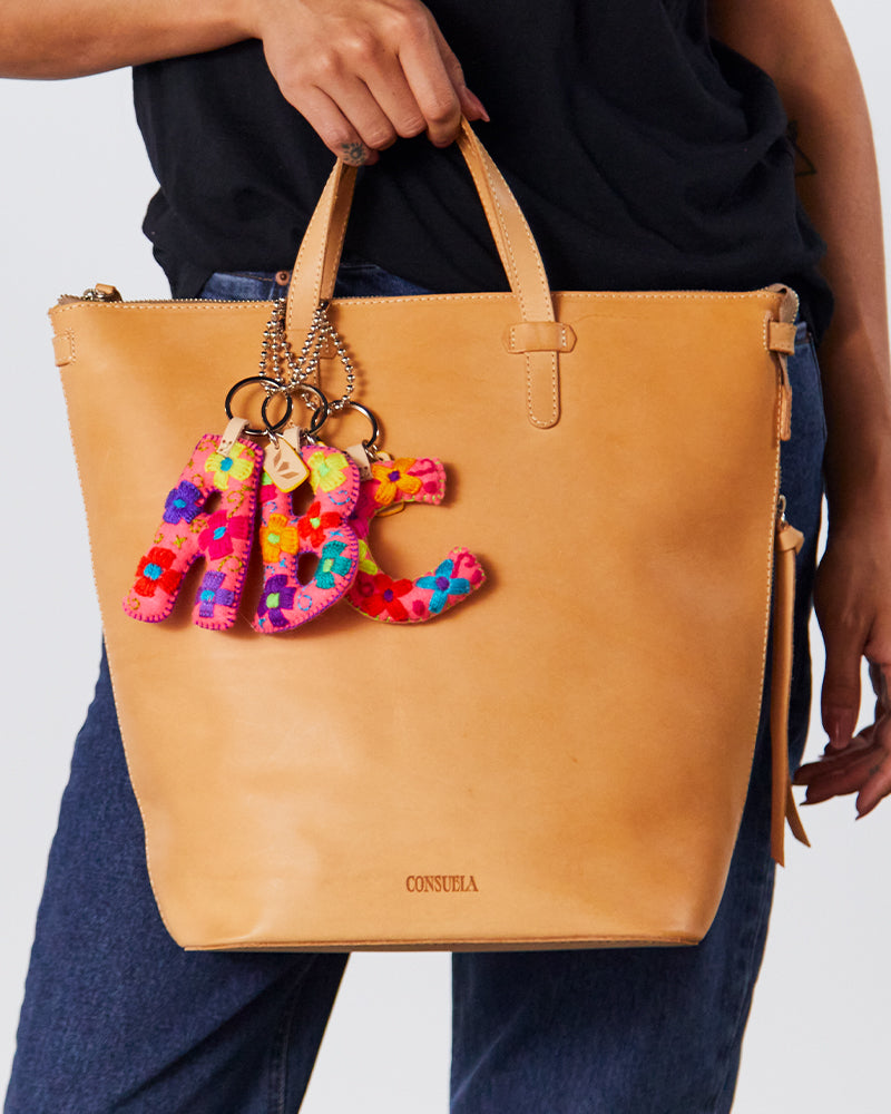 Consuela Bag Charm - Pink Felt Alphabet