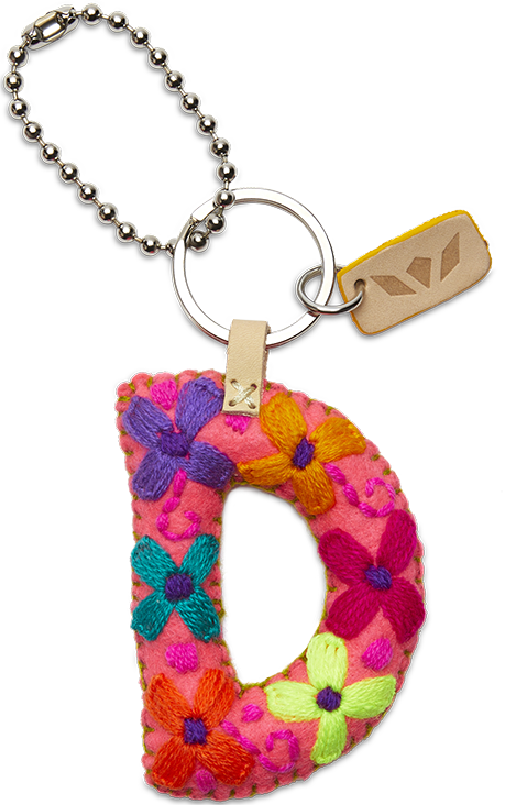 Consuela Bag Charm - Pink Felt Alphabet