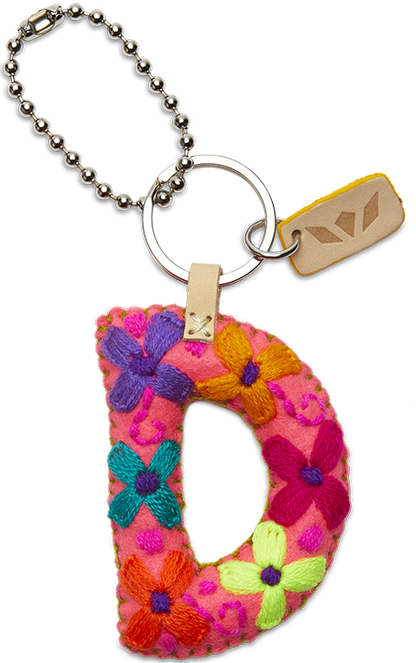 Consuela Bag Charm - Pink Felt Alphabet