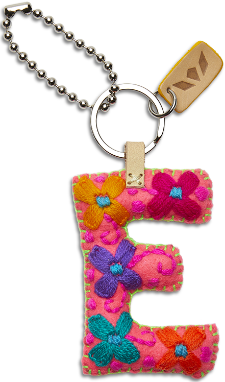 Consuela Bag Charm - Pink Felt Alphabet