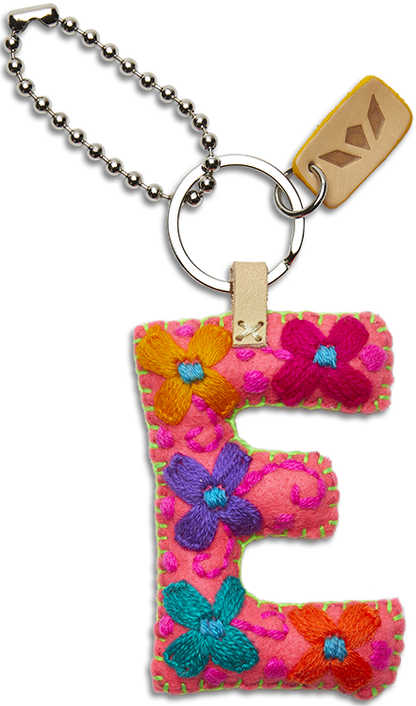 Consuela Bag Charm - Pink Felt Alphabet