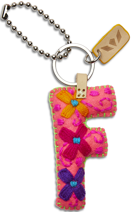 Consuela Bag Charm - Pink Felt Alphabet