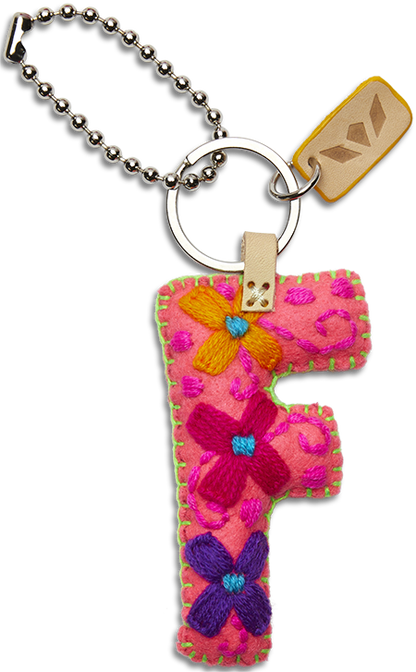 Consuela Bag Charm - Pink Felt Alphabet