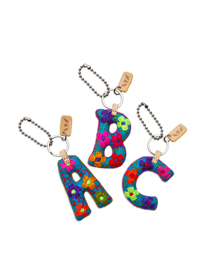 Consuela Bag Charm - Turquoise Felt Alphabet