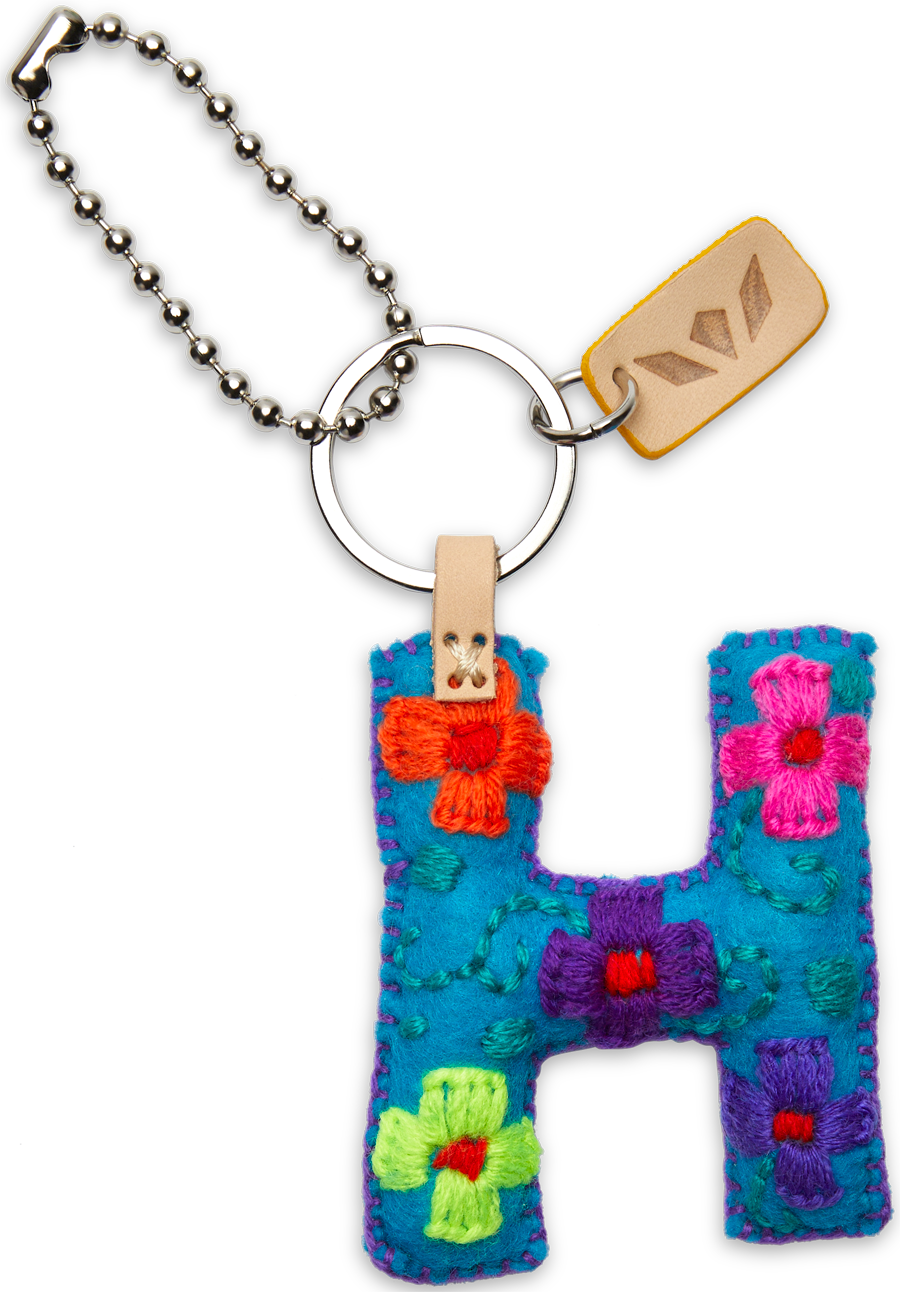 Consuela Bag Charm - Turquoise Felt Alphabet
