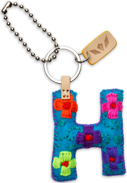 Consuela Bag Charm - Turquoise Felt Alphabet