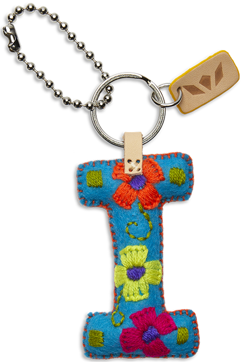 Consuela Bag Charm - Turquoise Felt Alphabet
