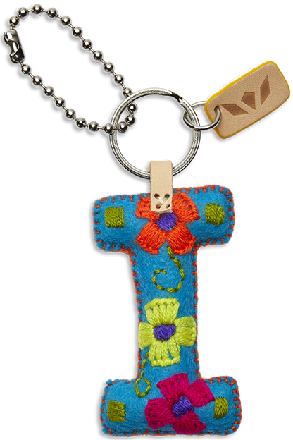 Consuela Bag Charm - Turquoise Felt Alphabet