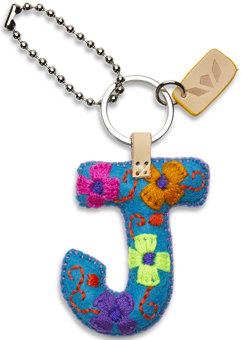 Consuela Bag Charm - Turquoise Felt Alphabet