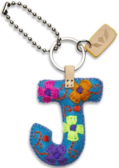 Consuela Bag Charm - Turquoise Felt Alphabet
