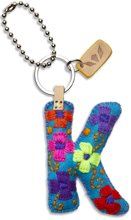 Consuela Bag Charm - Turquoise Felt Alphabet