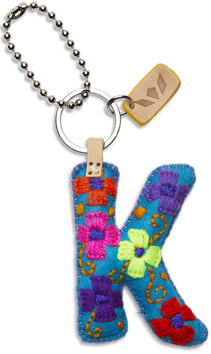 Consuela Bag Charm - Turquoise Felt Alphabet